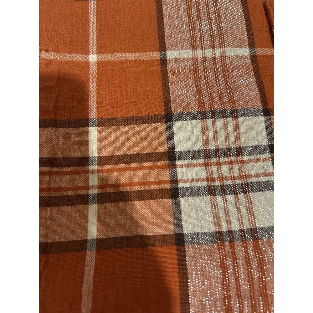 Trends Collections Plaid Rectangular Orange Cotton/Lurex Placemats Machine Wash